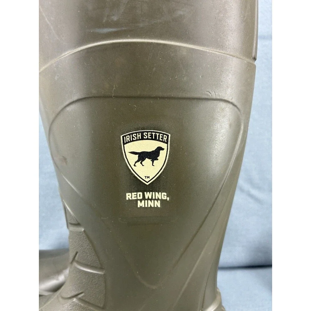 Irish Setter Red Wing 89011 Rubber Hunting Work Boots Green Men’s 8 Women’s 9